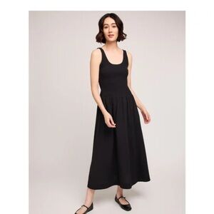 Gentle Fawn Eleanor Black Sleeveless Ruched Scoop-Neck Maxi Dress